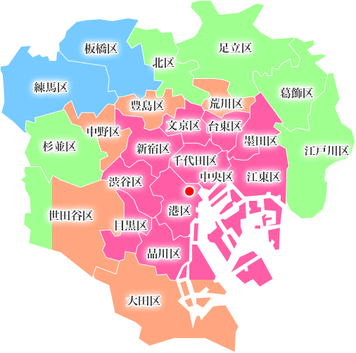 東京23区の地図